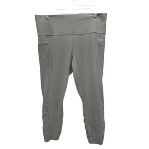 Athleta Salutation Stash Pocket II Cinch 7/8 Leggings XL Sage Green Ruched‎